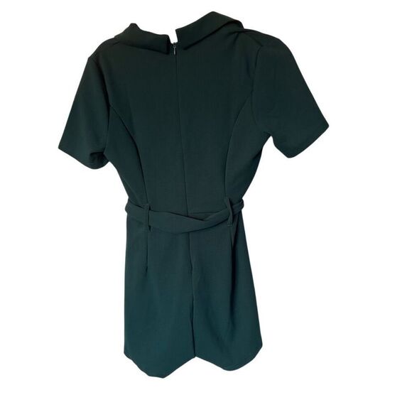 Women's Dark Green Short Sleeve Jumpsuit with Belt Size S - Picture 6 of 10